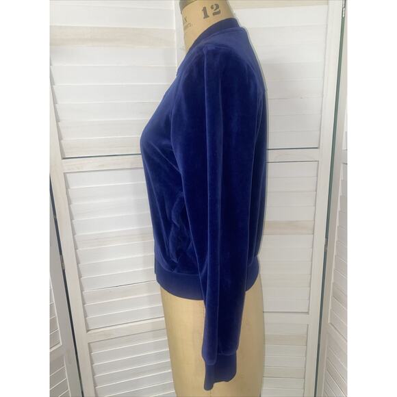 PUMA Women’s Velour Zip Up Track Top High Neck Blue Plush Tracksuit Jacket Med - Picture 6 of 9